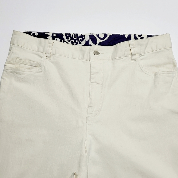 Telluride Clothing Co. Off White Stretch Above Ankle Capris Pedal Pusher (14) - Picture 4 of 10